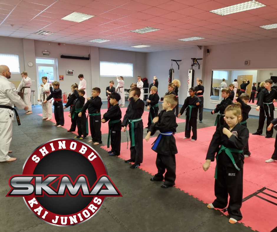 Junior martial arts class training at SKMA in Totton